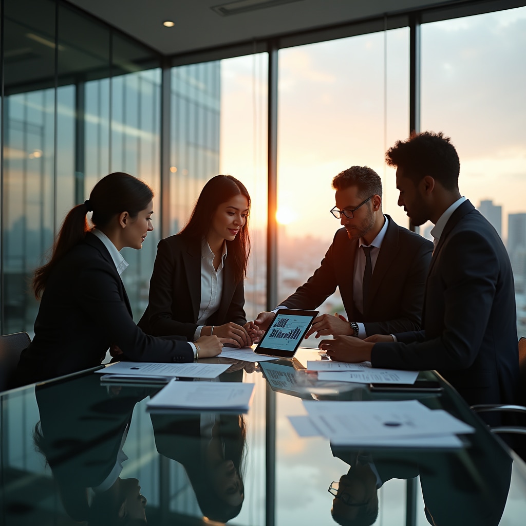 Team-Zusammenarbeit im modernen Büro
